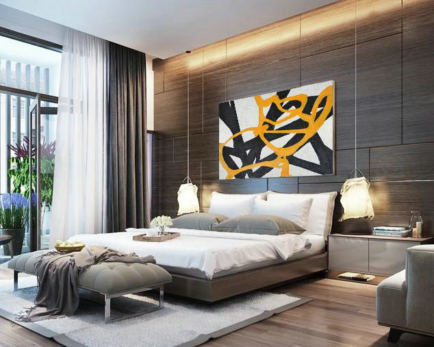 Large Abstract Art Handmade Oil Painting,Hand-Painted Oversized Panoramic Minimal Art On Canvas,Oversized Art